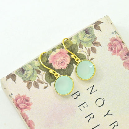 ROUND GEMSTONE EARRING