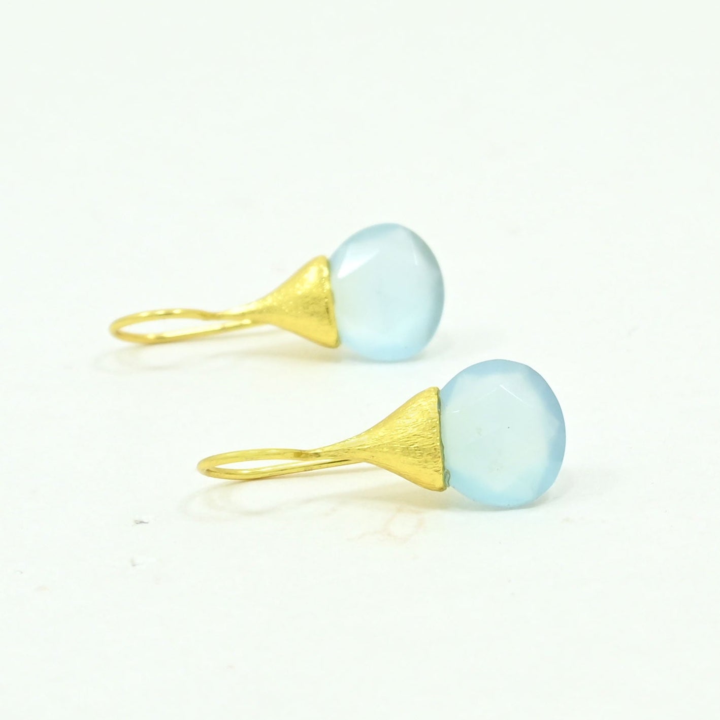 aquamarine drop earring gold plated