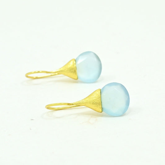 aquamarine drop earring gold plated