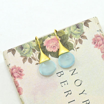 aquamarine drop earring gold plated