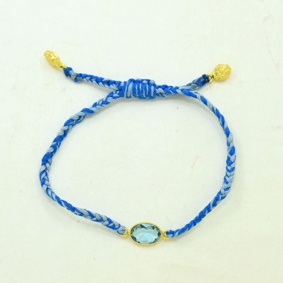 blue topaz bracelet gold plated