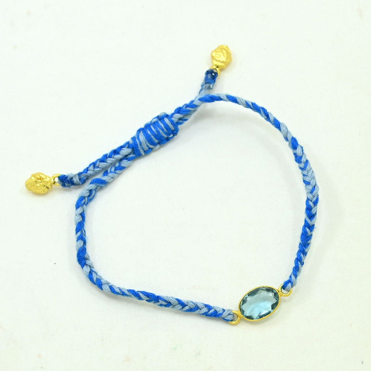 delicate blue topaz boho bracelet
