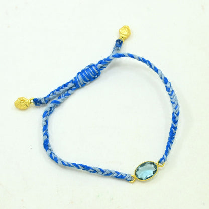 delicate blue topaz boho bracelet