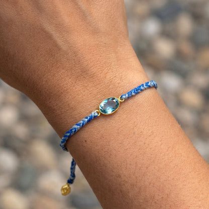 blue topaz macrame bracelet