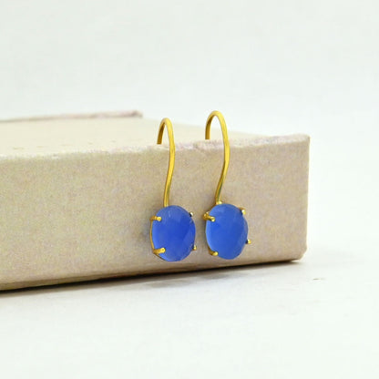 CLARA EARRING - BLUE CHALCEDONY