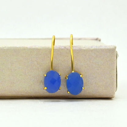 CLARA EARRING - BLUE CHALCEDONY