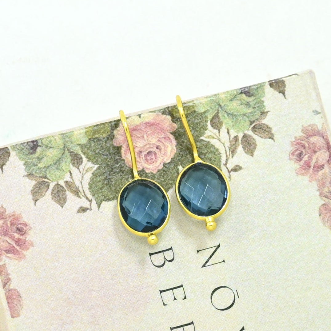 OVAL GEMSTONE EARRING