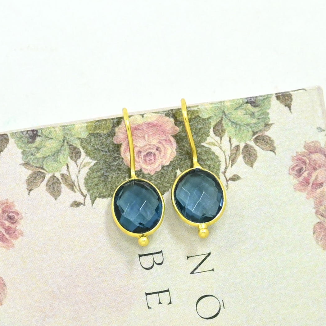 OVAL GEMSTONE EARRING