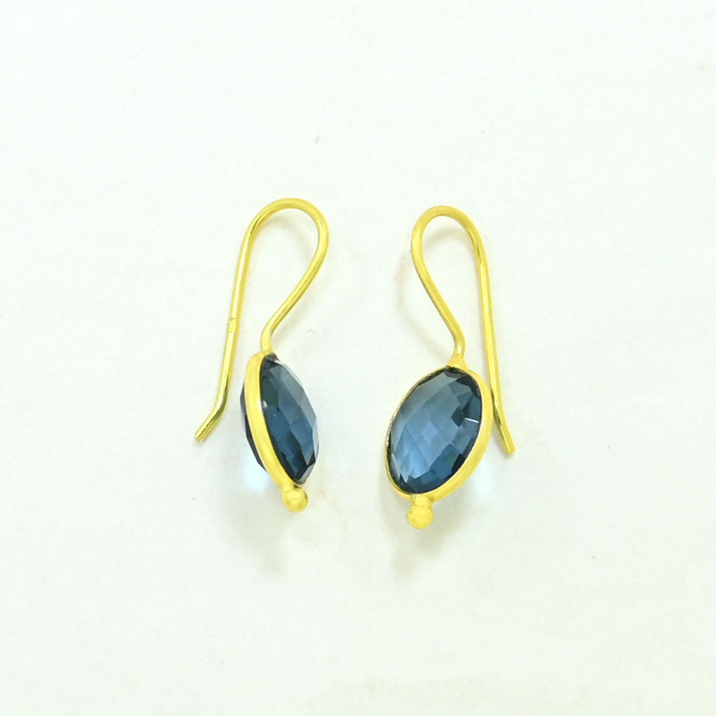 OVAL GEMSTONE EARRING