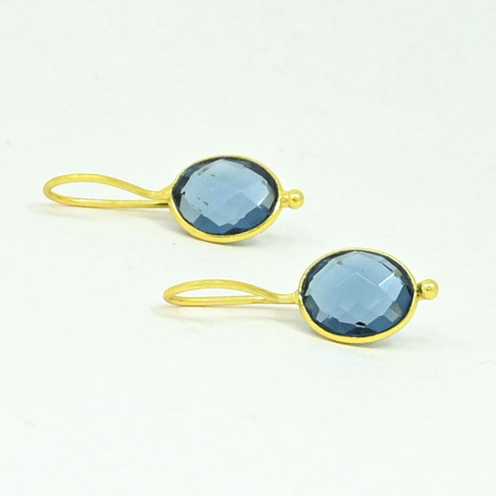 OVAL GEMSTONE EARRING