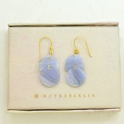 Blue Lace Agate gemstone earrings from Noyre Berlin