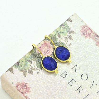 OVAL GEMSTONE EARRING