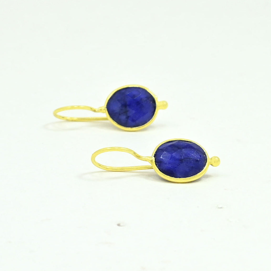 OVAL GEMSTONE EARRING
