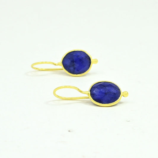 OVAL GEMSTONE EARRING