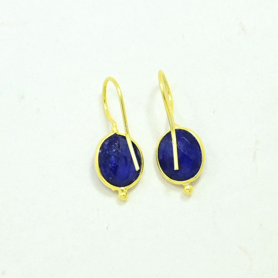 OVAL GEMSTONE EARRING