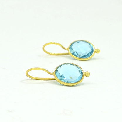OVAL GEMSTONE EARRING