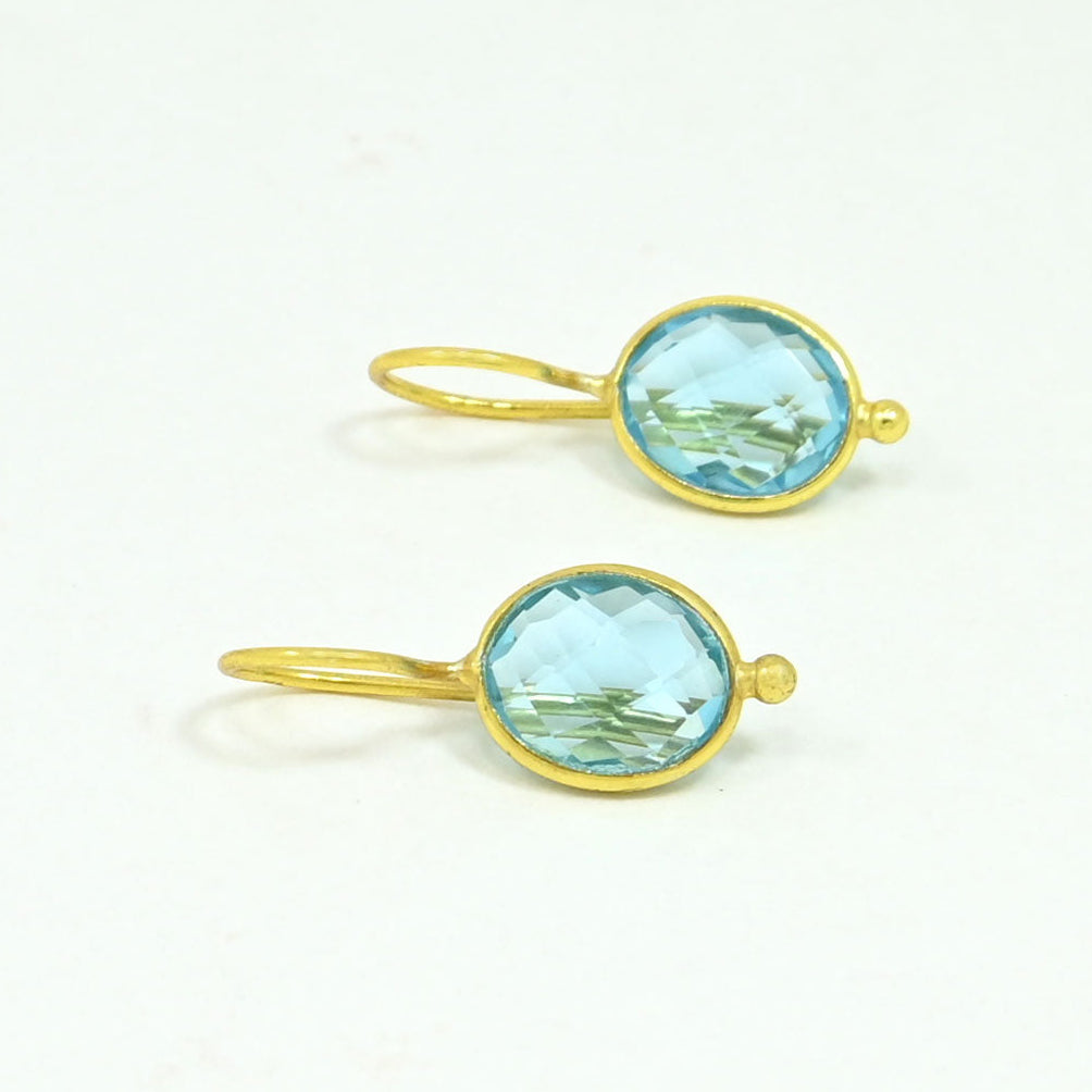 OVAL GEMSTONE EARRING