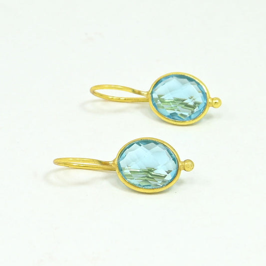 OVAL GEMSTONE EARRING