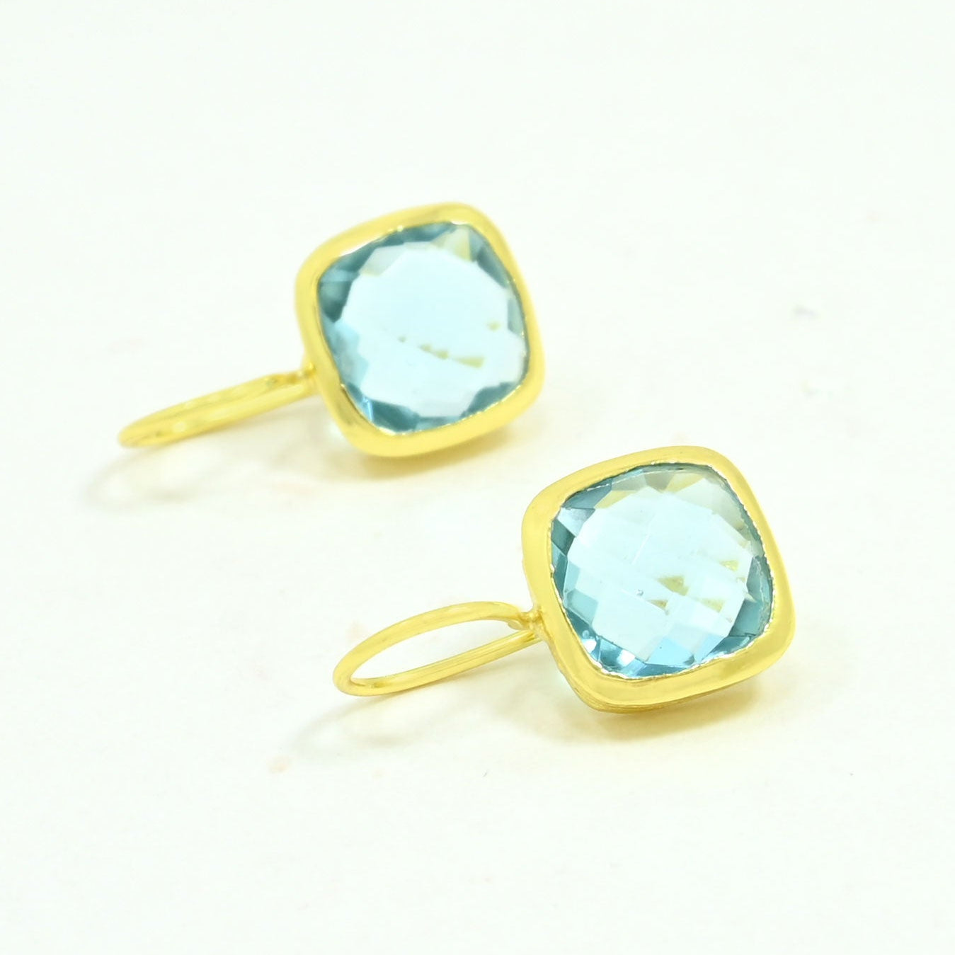 blue topaz earring gold plated