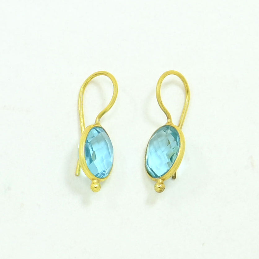 OVAL GEMSTONE EARRING