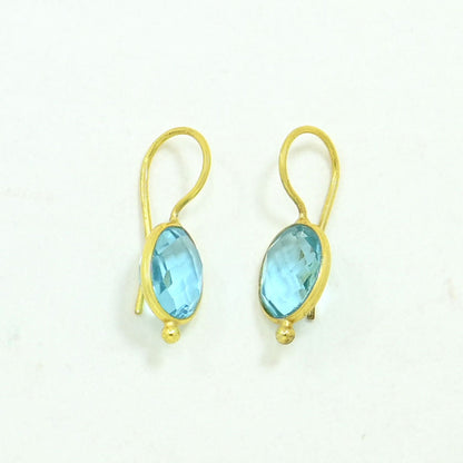 OVAL GEMSTONE EARRING