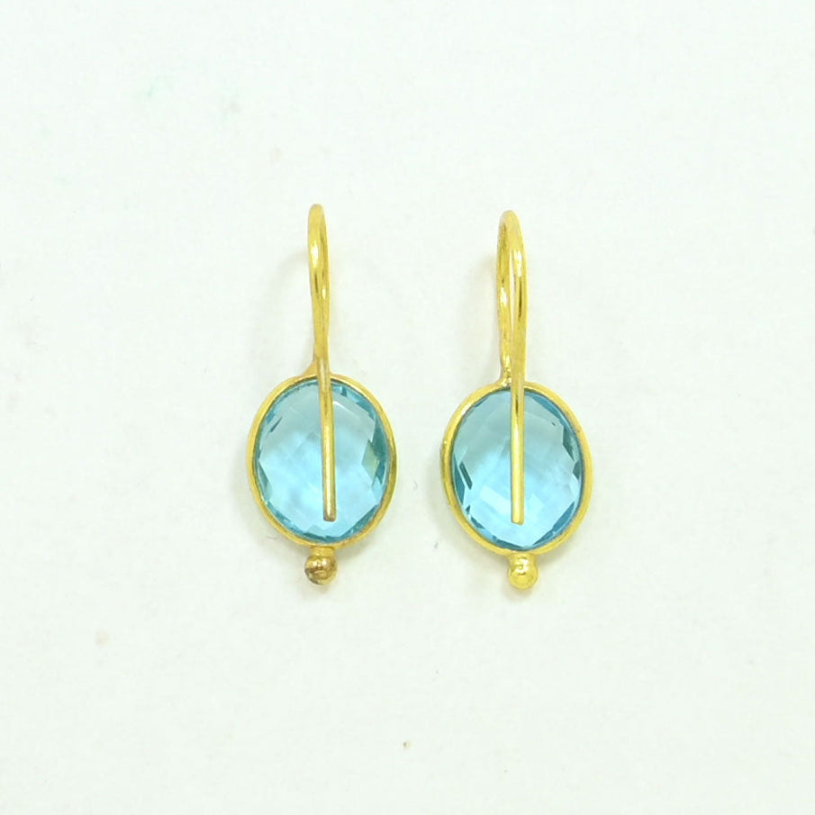 OVAL GEMSTONE EARRING