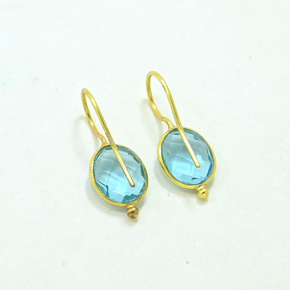 OVAL GEMSTONE EARRING