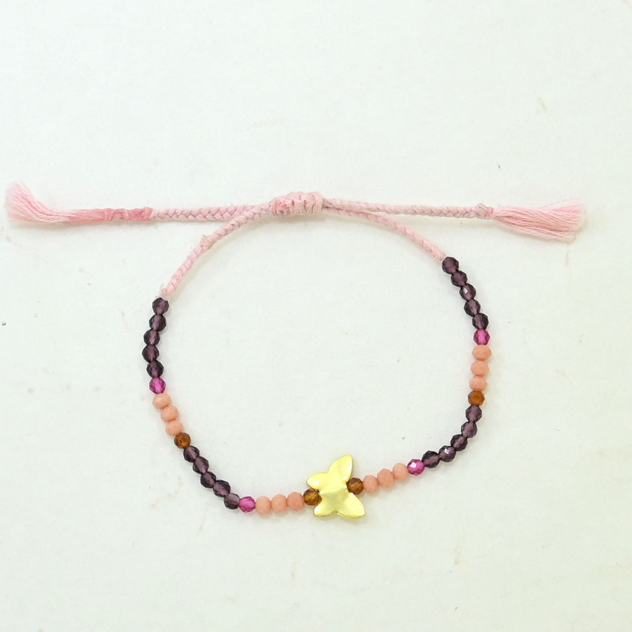 Butterfly gemstone beads bracelet