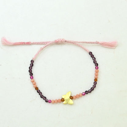 Butterfly gemstone beads bracelet