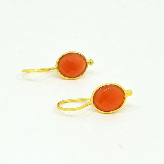 OVAL GEMSTONE EARRING