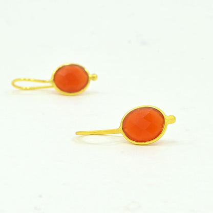 OVAL GEMSTONE EARRING