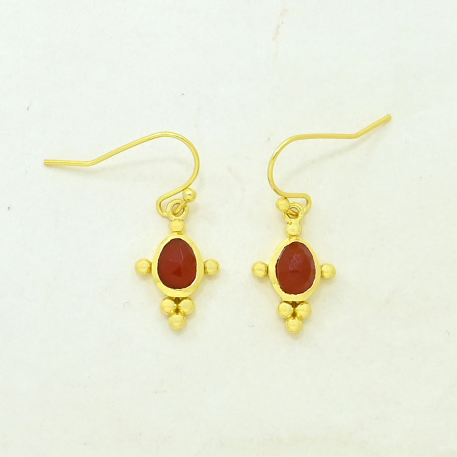 Carnelian boho earring gold plated