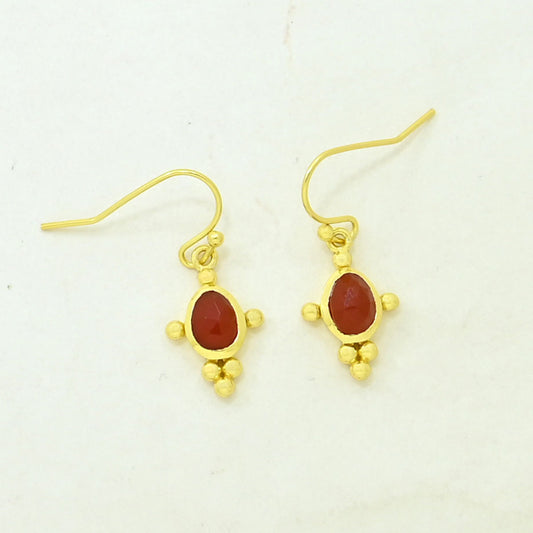 Carnelian boho earring gold plated