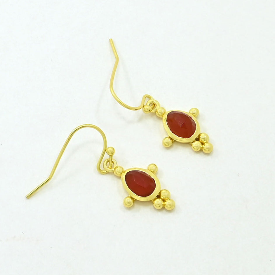 Carnelian boho earring gold plated
