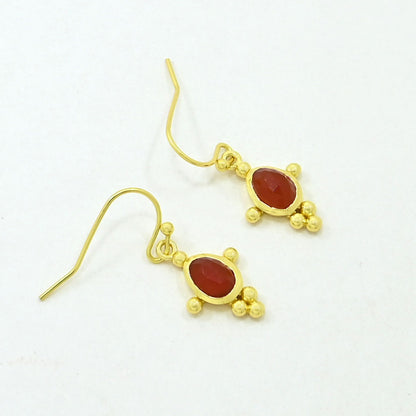 Carnelian boho earring gold plated