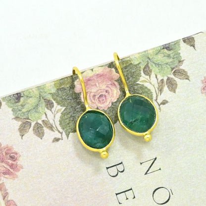 OVAL GEMSTONE EARRING