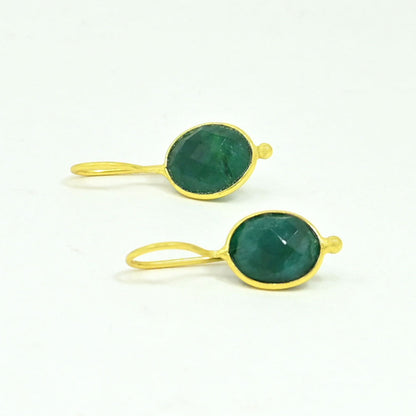 OVAL GEMSTONE EARRING