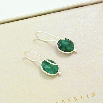 OVAL GEMSTONE EARRING