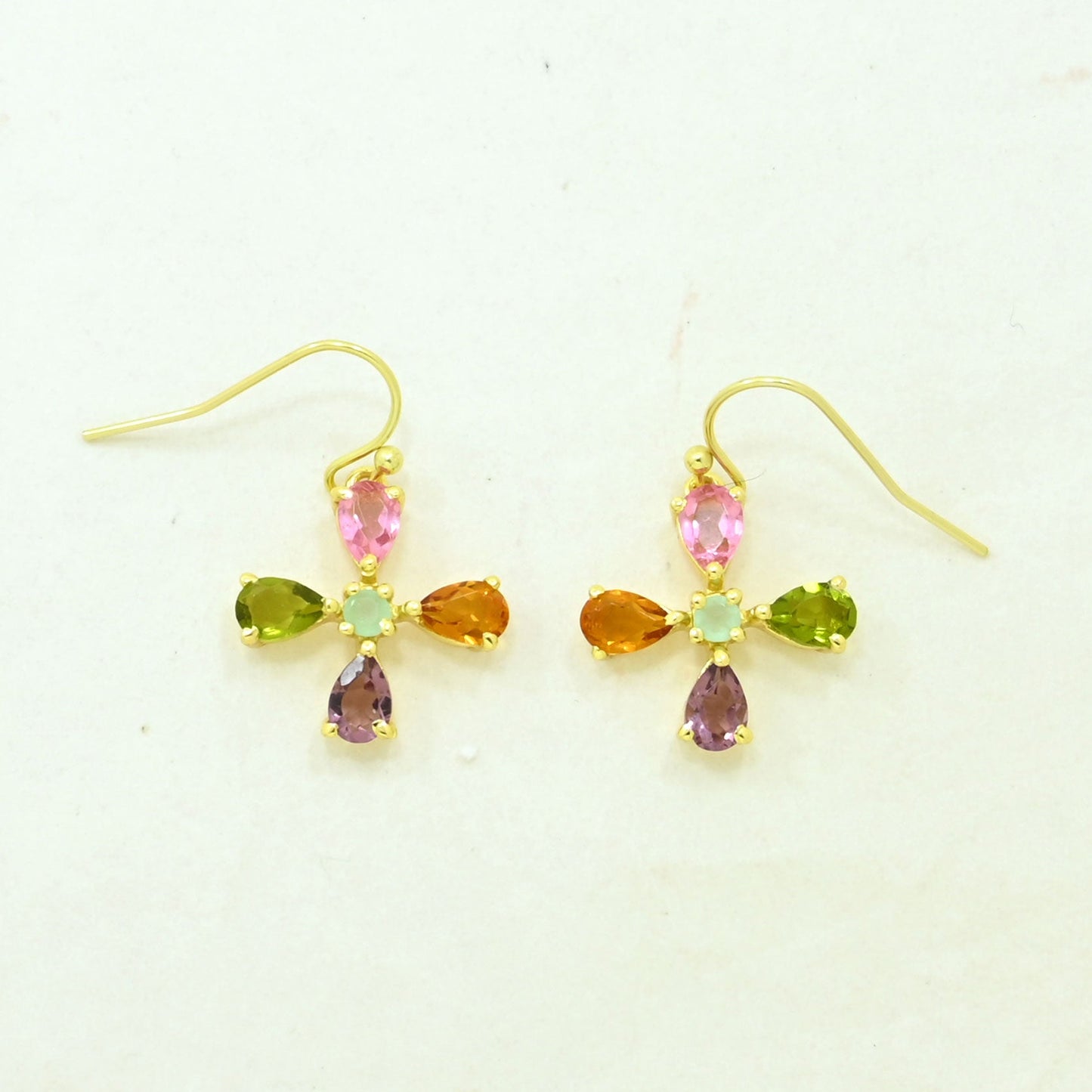 Multicolor Tourmaline Earring Gold Filled