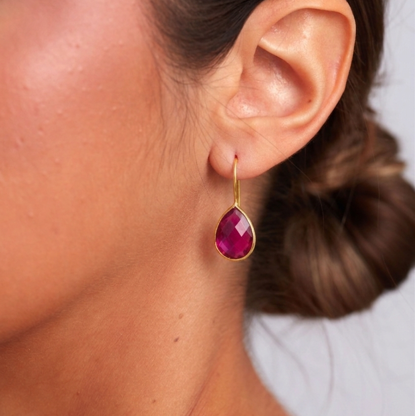TEARDROP GEMSTONE EARRING