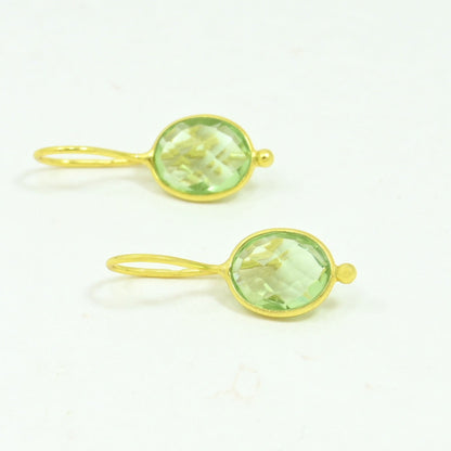 OVAL GEMSTONE EARRING