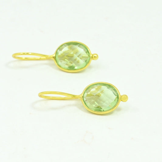 OVAL GEMSTONE EARRING