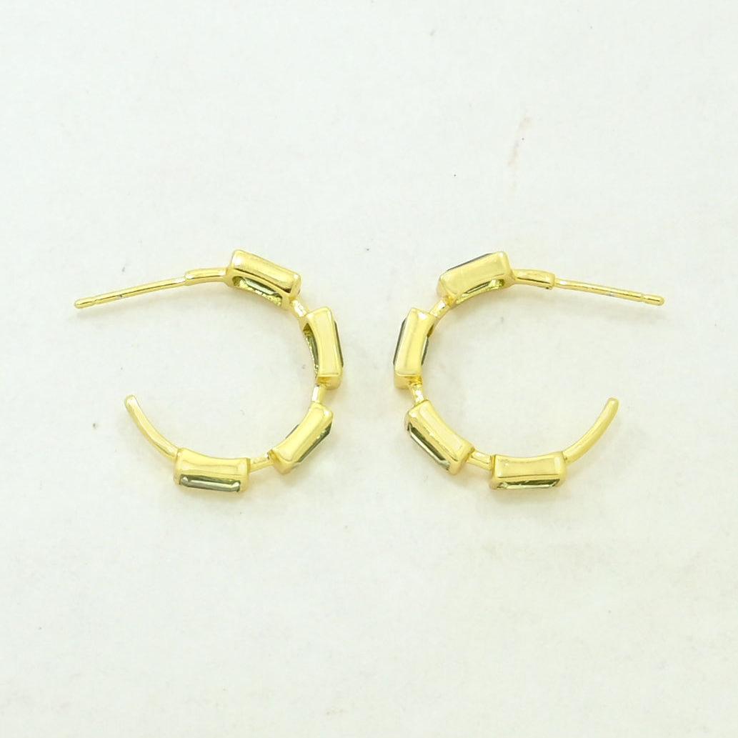 green prasiolite hoop earrings gold filled