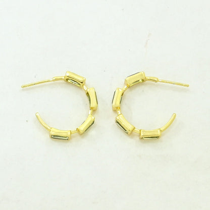 green prasiolite hoop earrings gold filled
