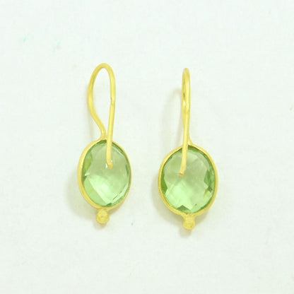 OVAL GEMSTONE EARRING