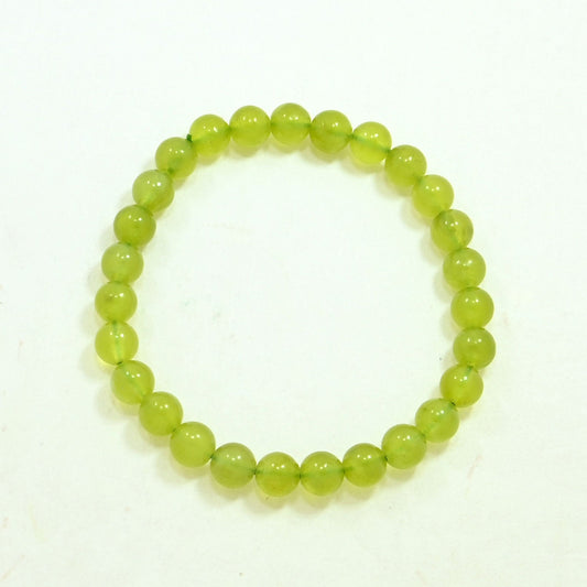 Gemstone Beaded Bracelet - Green Jade