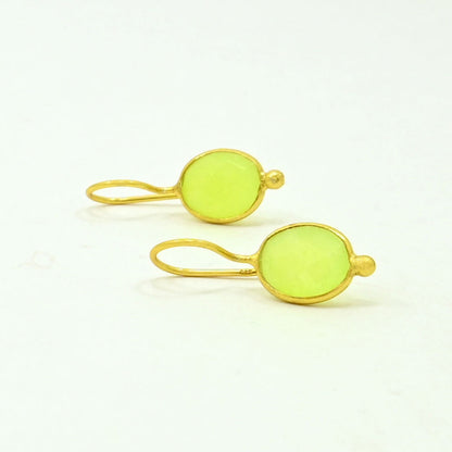 OVAL GEMSTONE EARRING