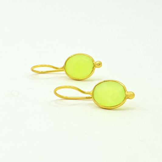 OVAL GEMSTONE EARRING