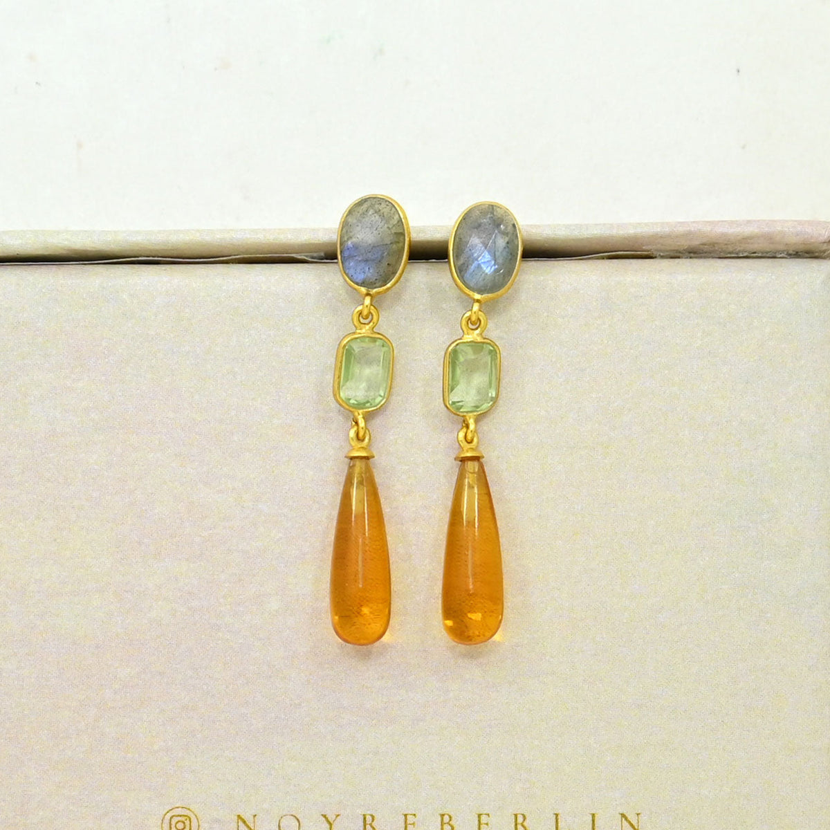 ARJOI EARRING - LABRADORITE & CITRINE