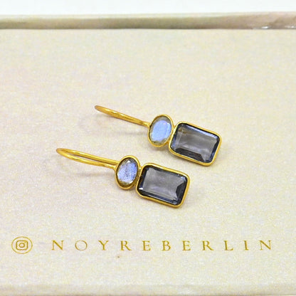 ELWEN EARRING - TANZANITE & LABRADORITE